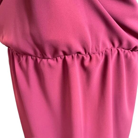 Amanda Uprichard Leonard Dress Blouson Collared Elastic Waist Wine Color Size 2X - Picture 4 of 11